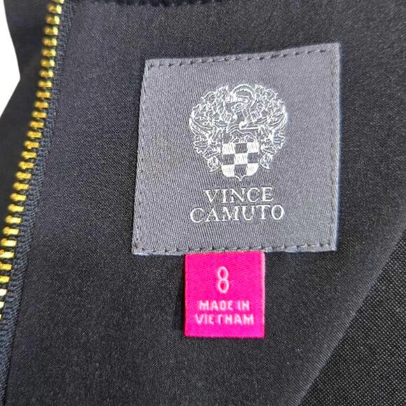 Vince Camuto Navy Blue Cap Sleeve Sheath Dress with Front Zipper Size 8‎ - Picture 3 of 5